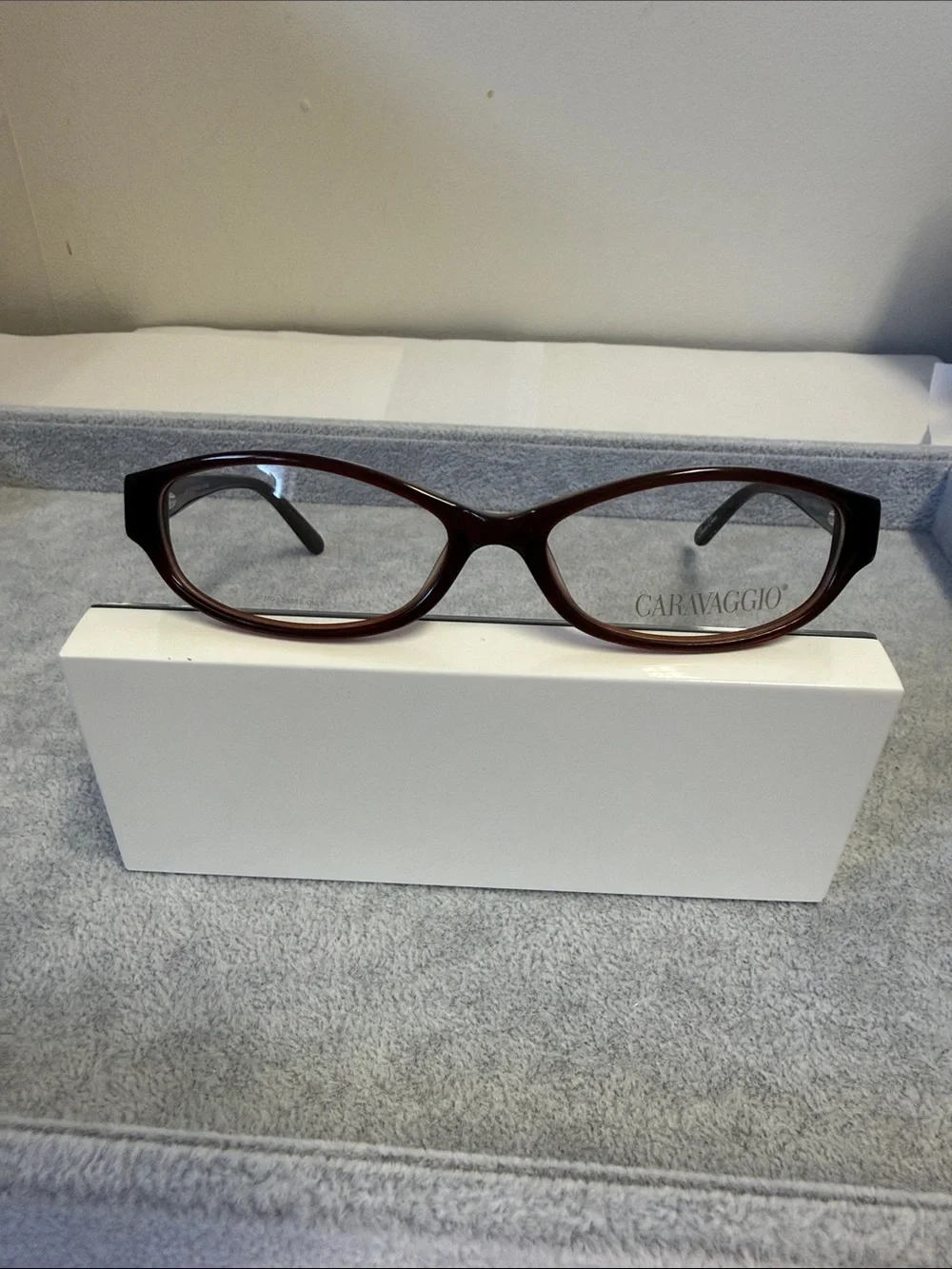 NWOT Caravaggio C102 Women’s Retro Brown Cat Eye Glasses Eyesize 52